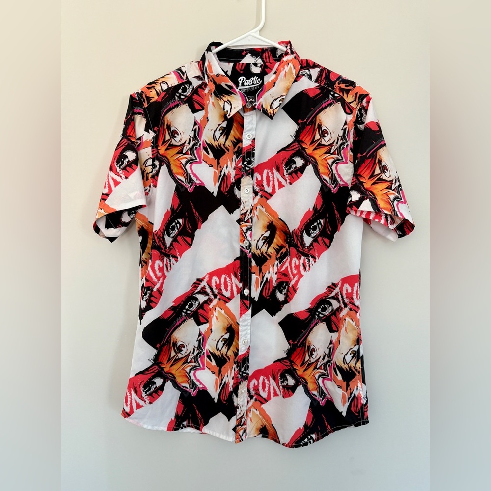 Public Supply Co Men's Graphic Anime Short Sleeve Shirt Size Large